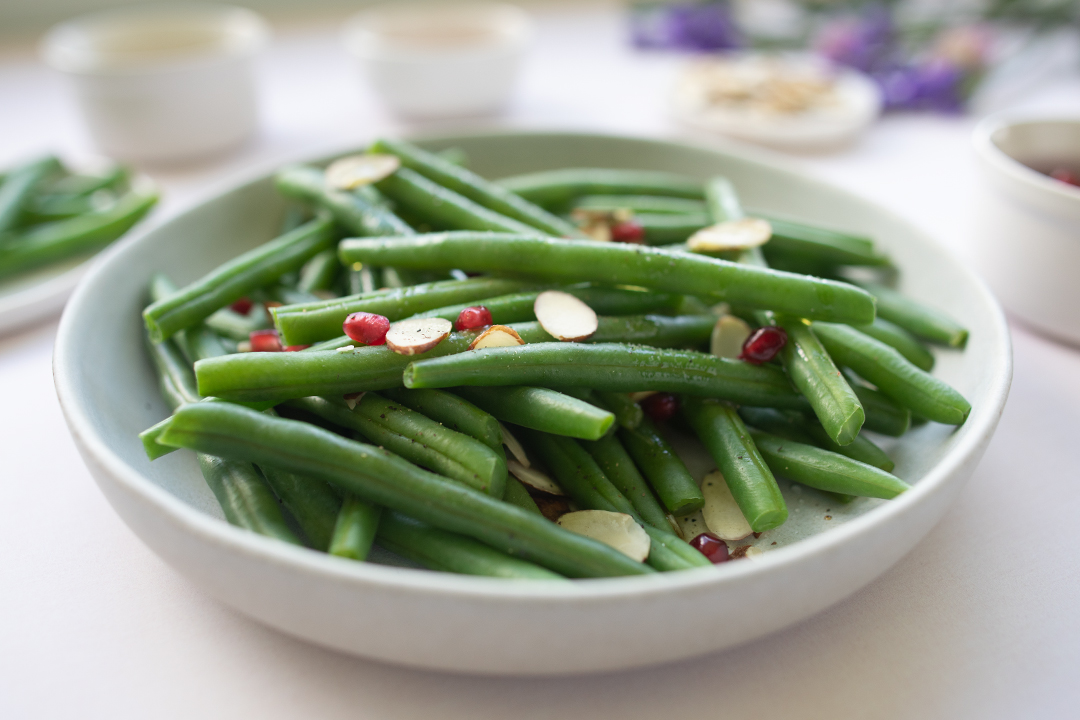 Pomegranate Almond Green Beans