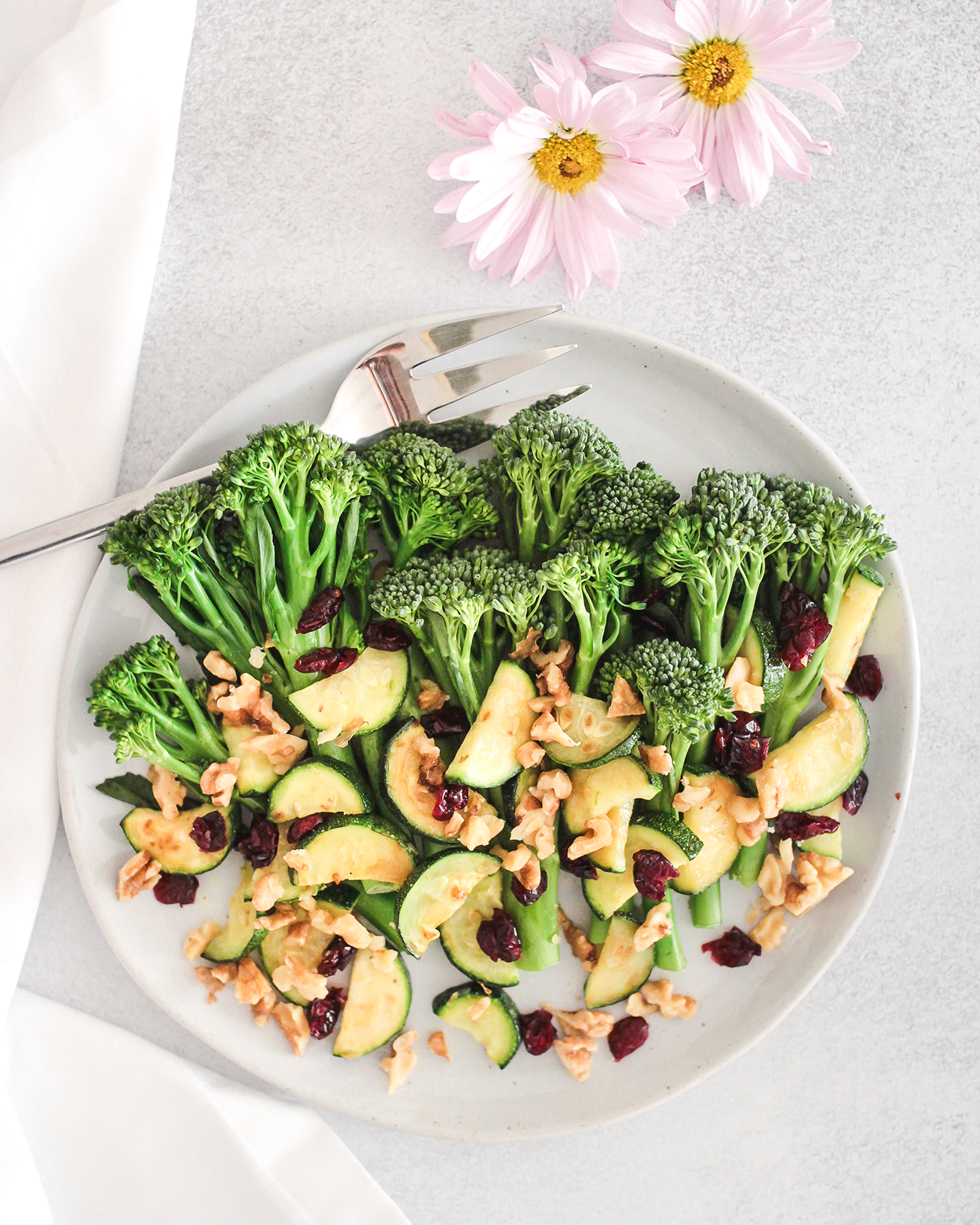 Broccoletti with Zucchini & Dried Cranberries