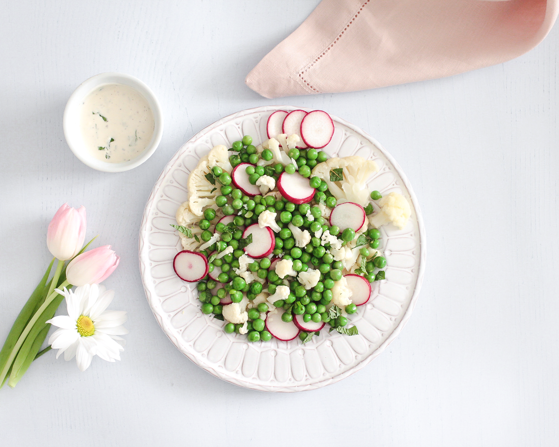 English Pea Cauliflower Side Dish