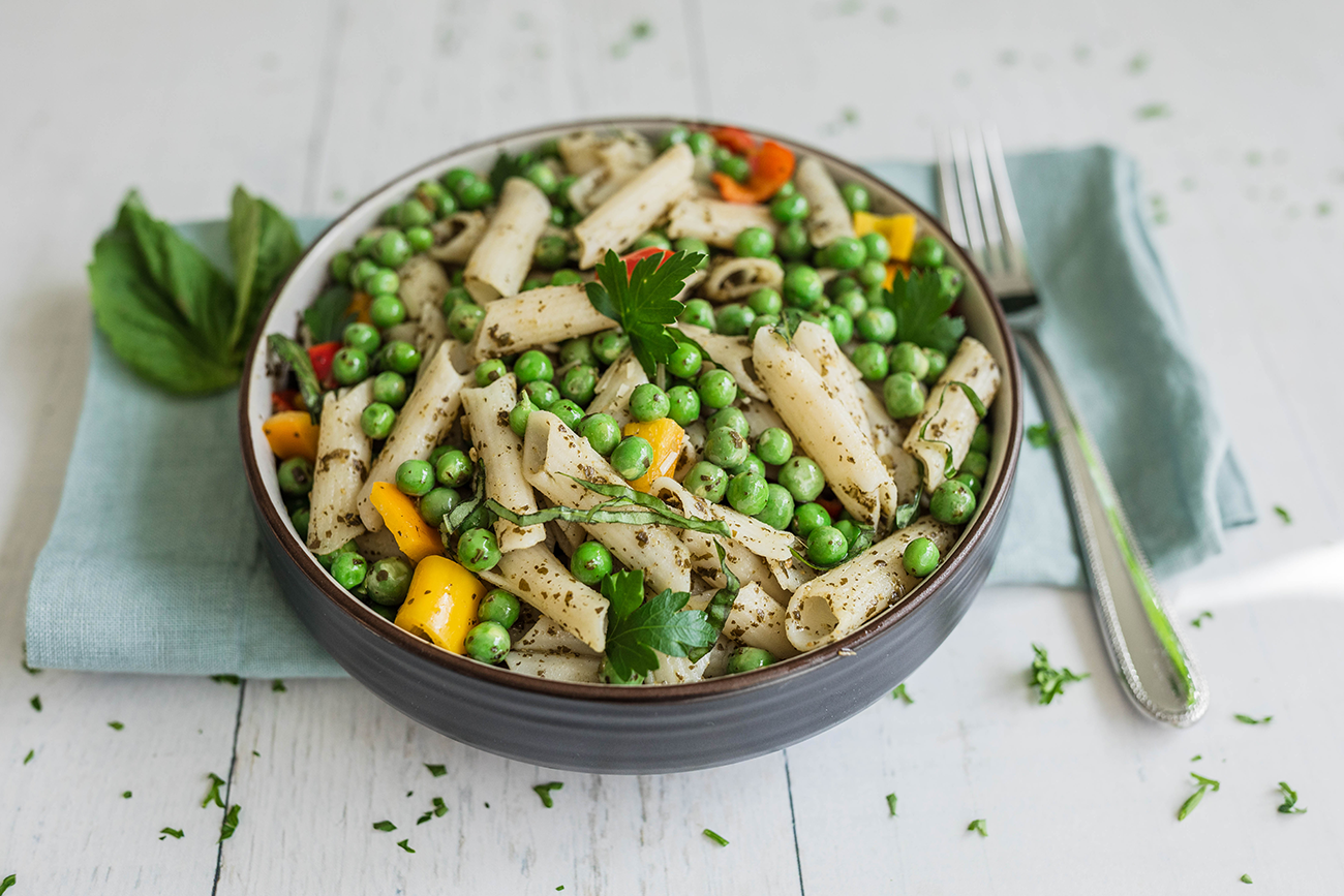 English Pea Pesto Pasta