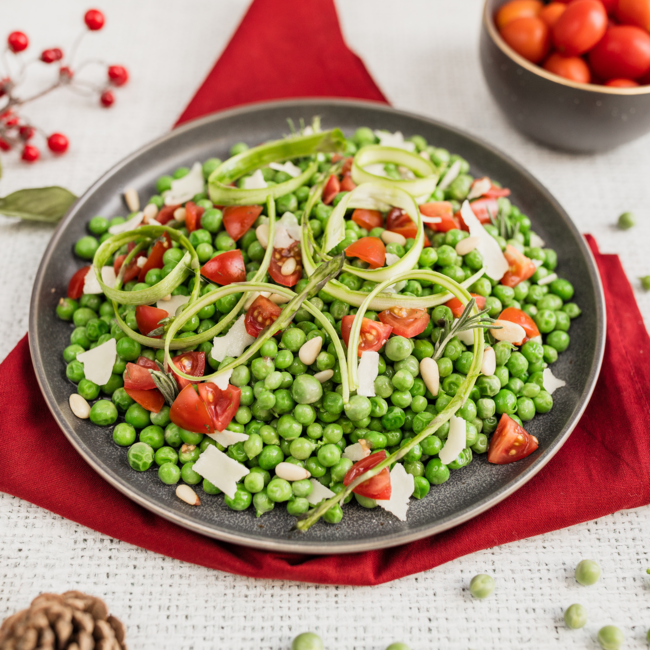 English Peas with Asparagus Ribbons