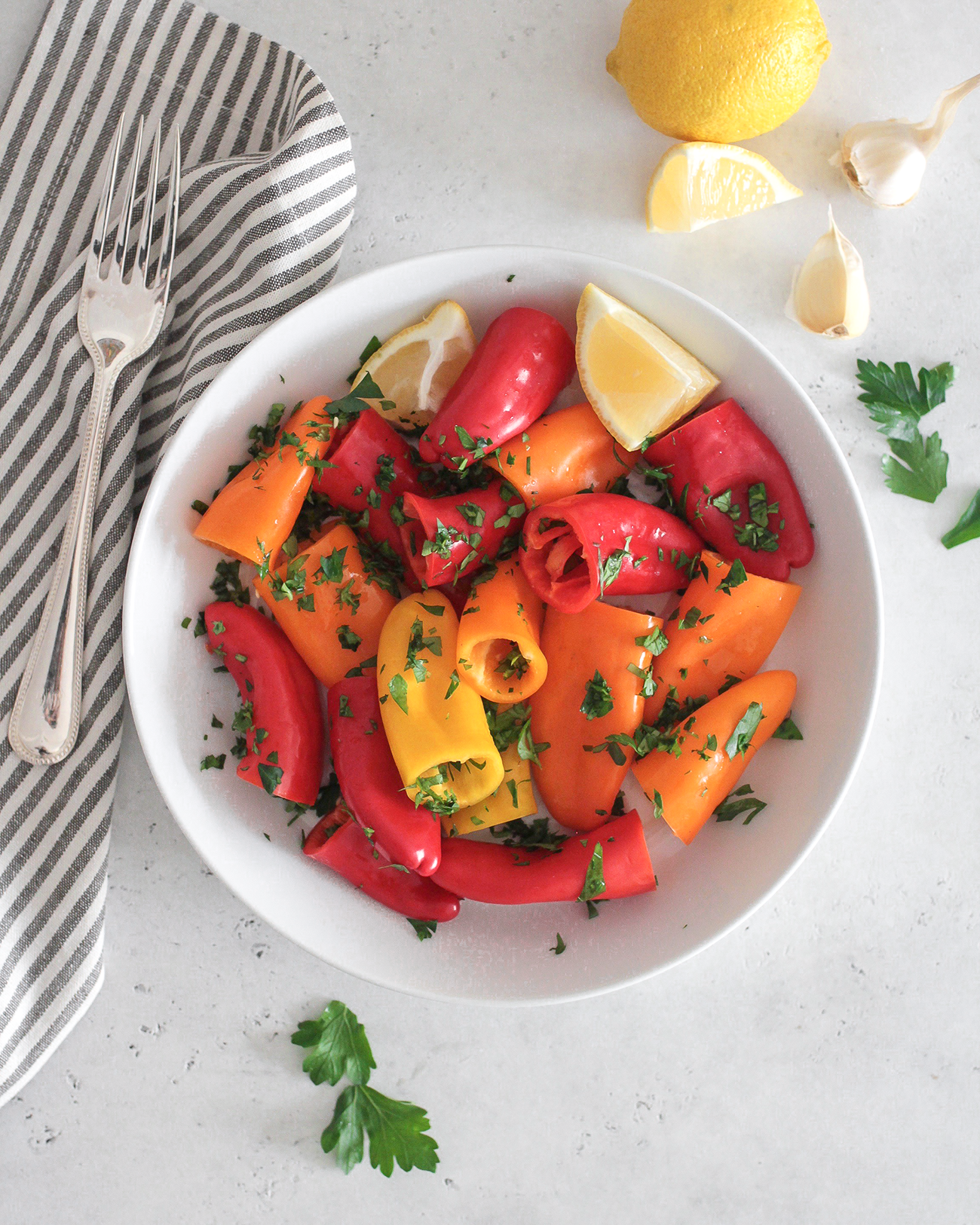 Mini Sweet Pepper Lemon Garlic Sauté