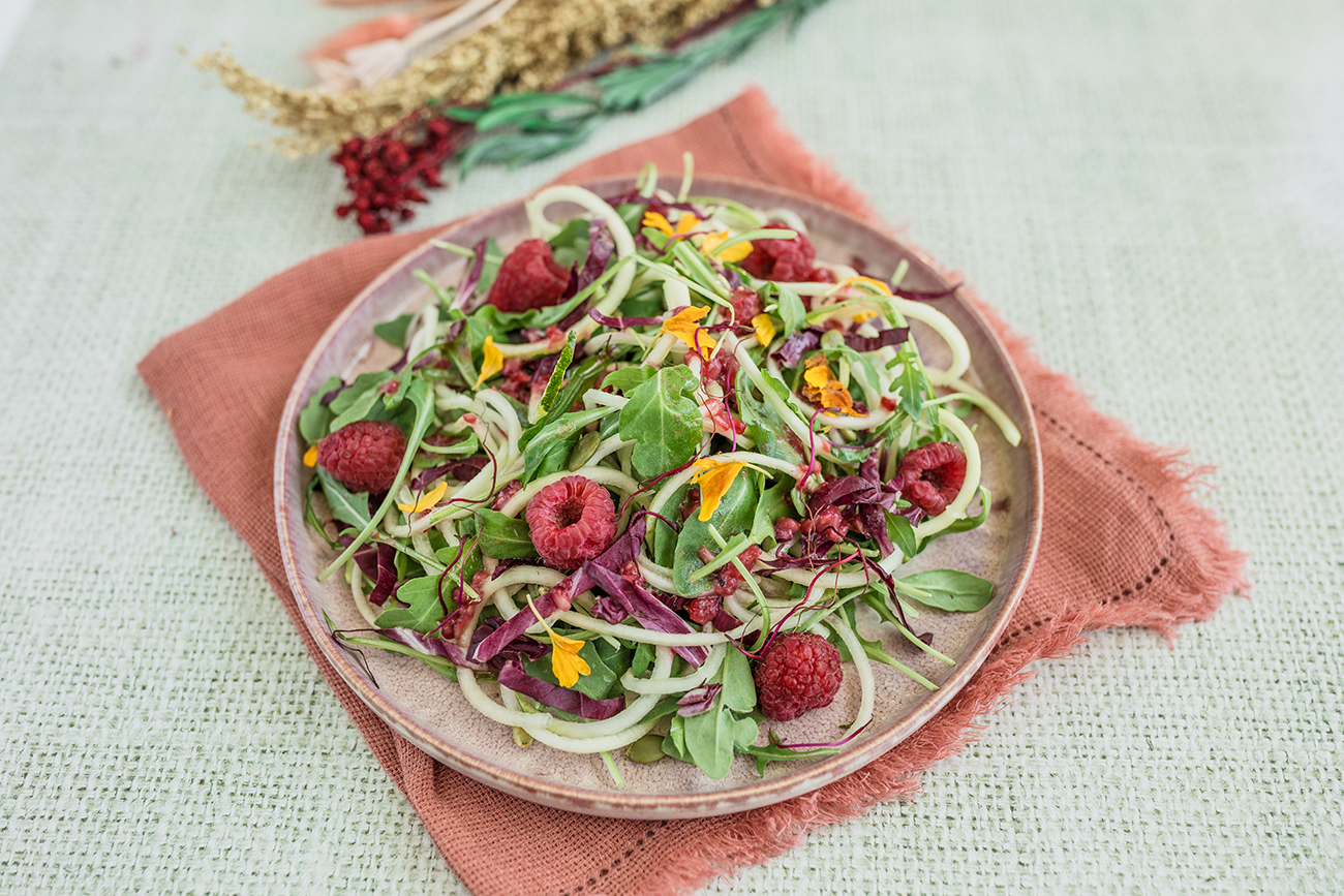 Berry Zucchini Spiral Salad