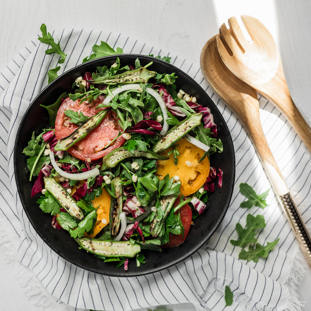 Okra summer salad - Pero Family Farms - Sustainable Farming Since 1908