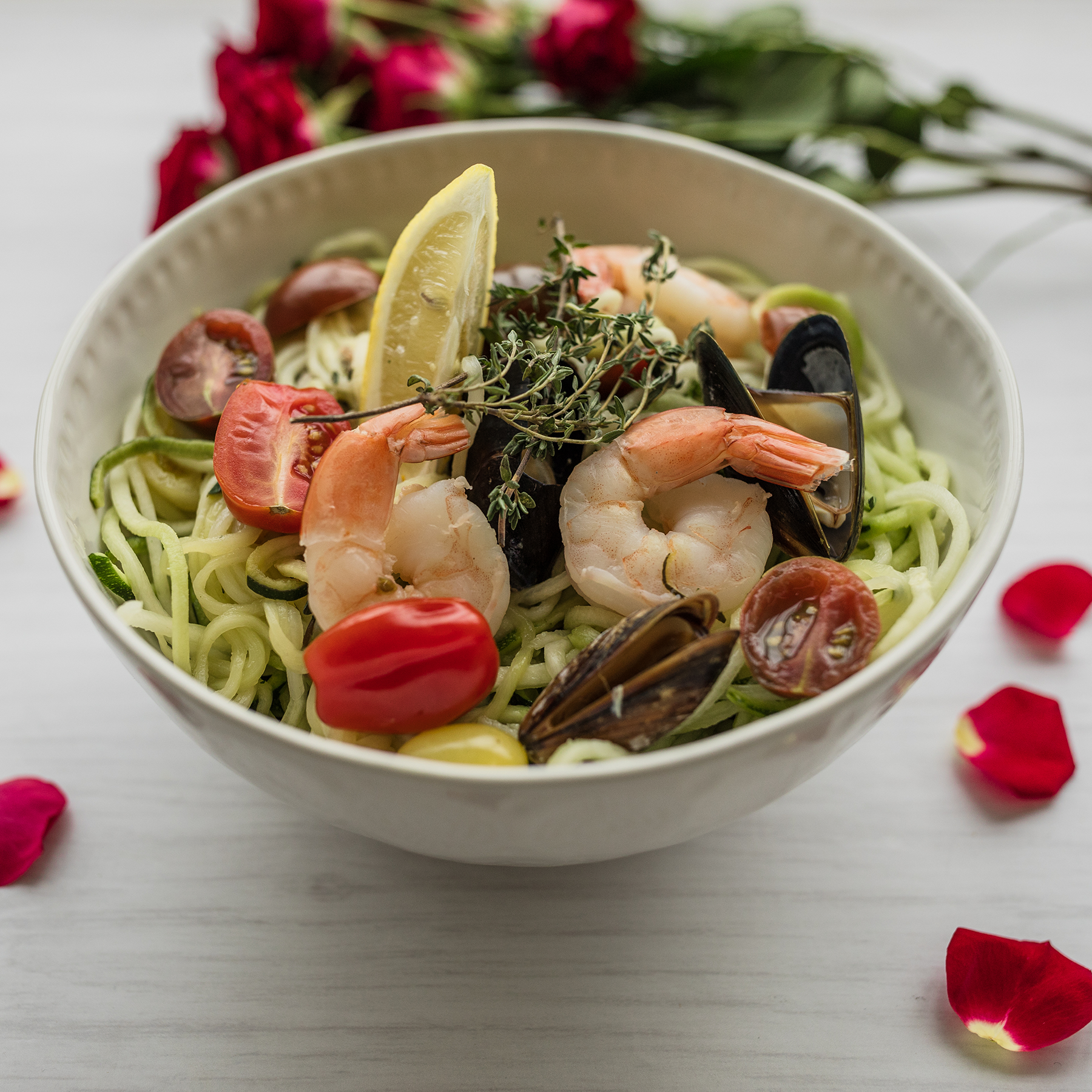 Seafood and Veggie Spiral Pasta