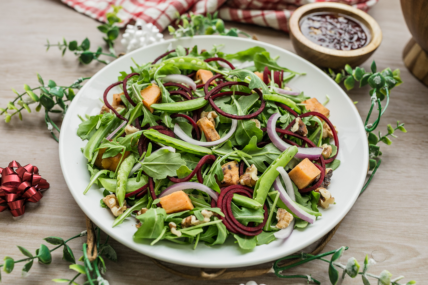 Snap Pea & Beet Spiral Winter Salad