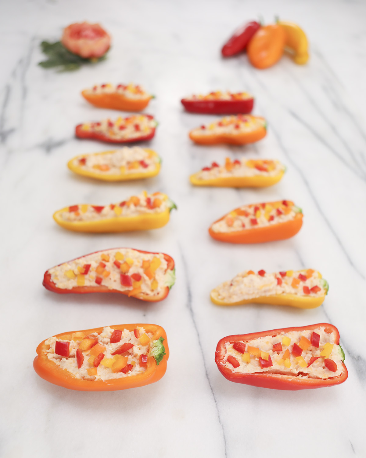 Ham & Cheese Stuffed Mini Sweet Peppers