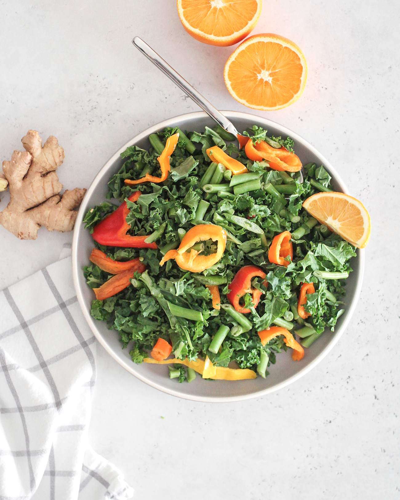 Sweet Kale Orange Ginger Salad