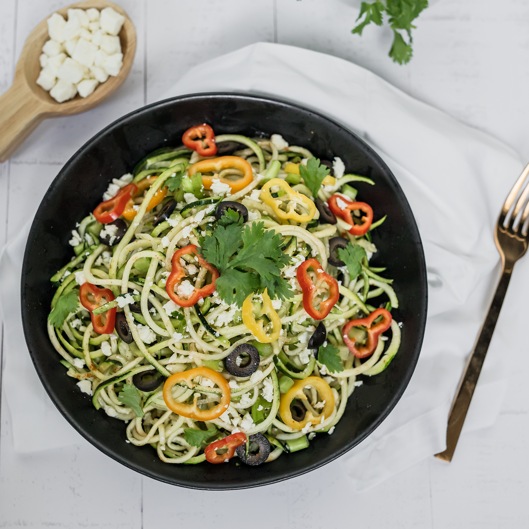 Zucchini Spirals Taco Bowl