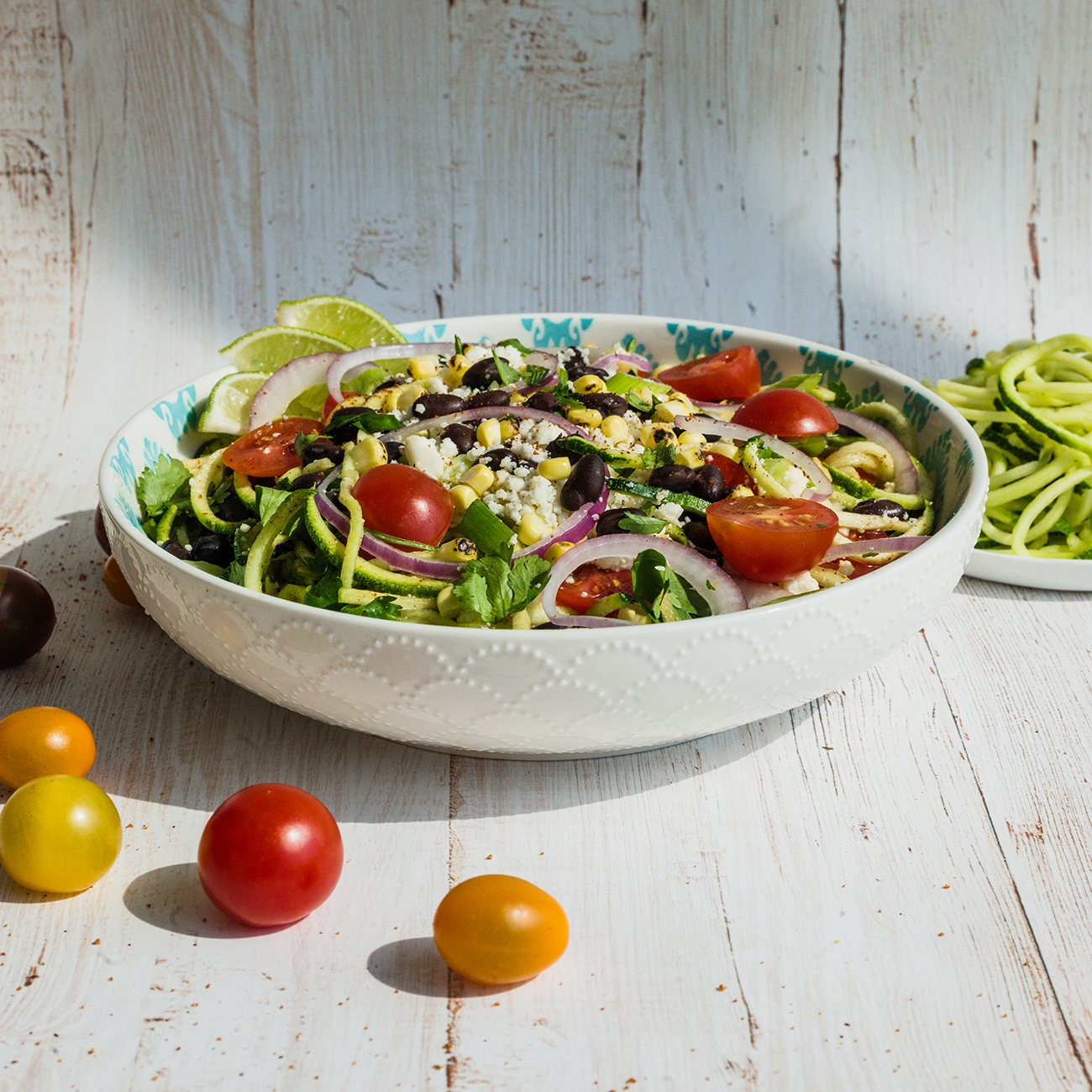 Zucchini Spiral Taco Bowl