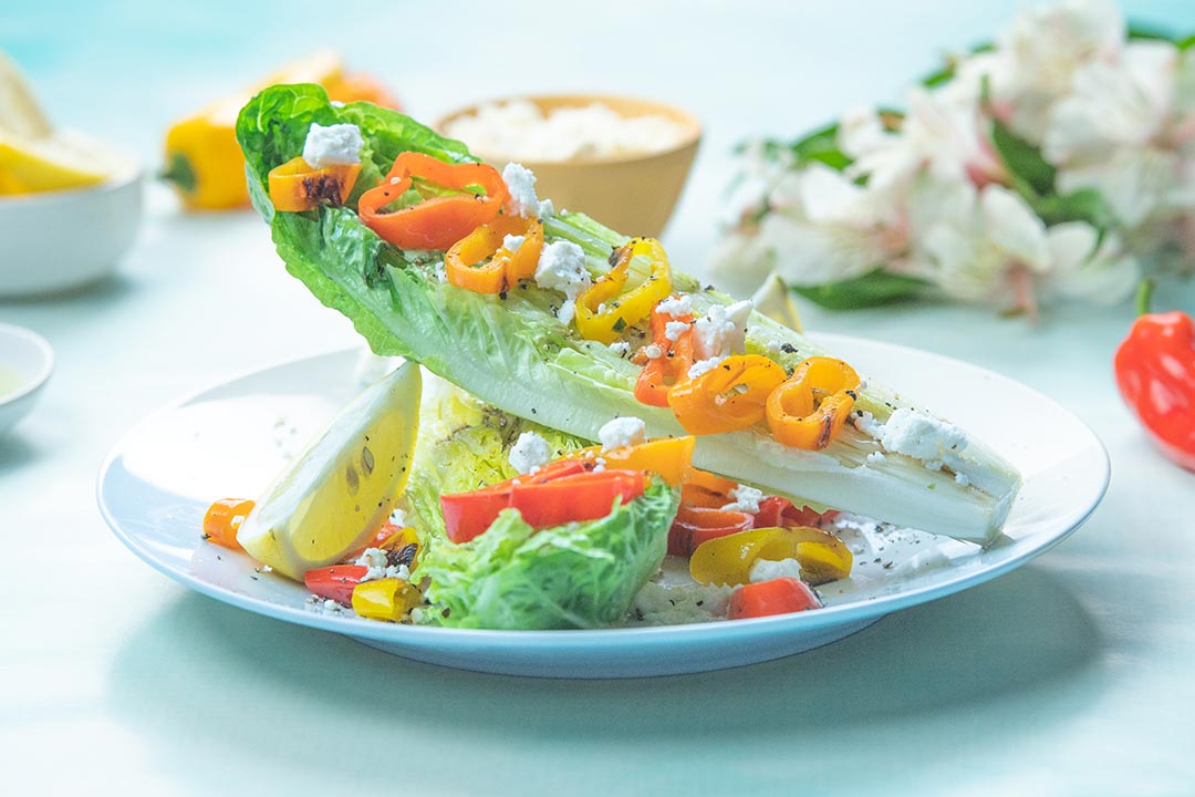 Grilled Romaine and Mini Sweet Salad