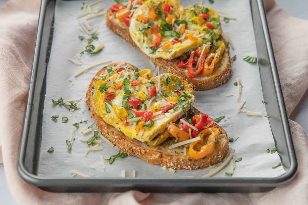 Mini Sweet Pepper & Basil Pesto Toast