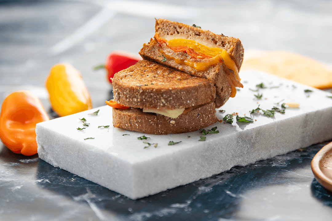 Mini Sweet Pepper Grilled Cheese with Bacon