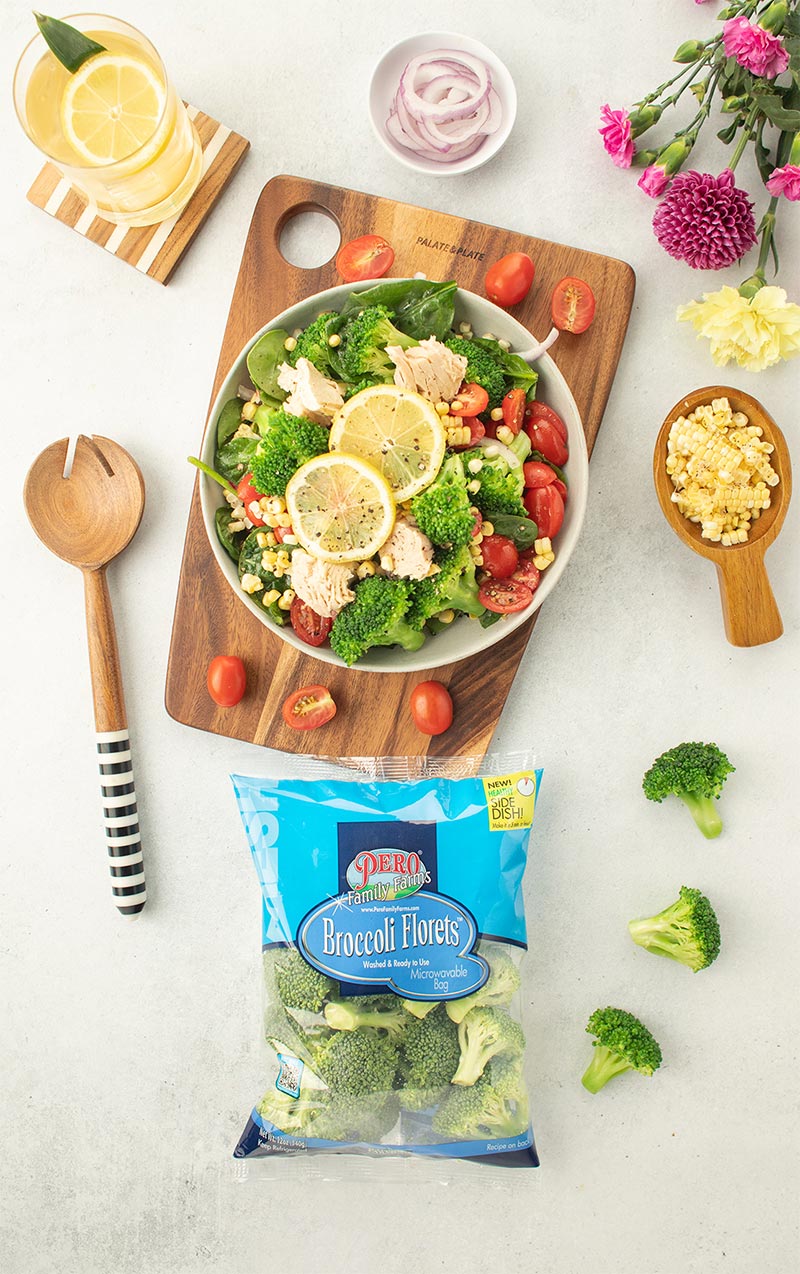 Broccoli & Spinach Salad with Tuna