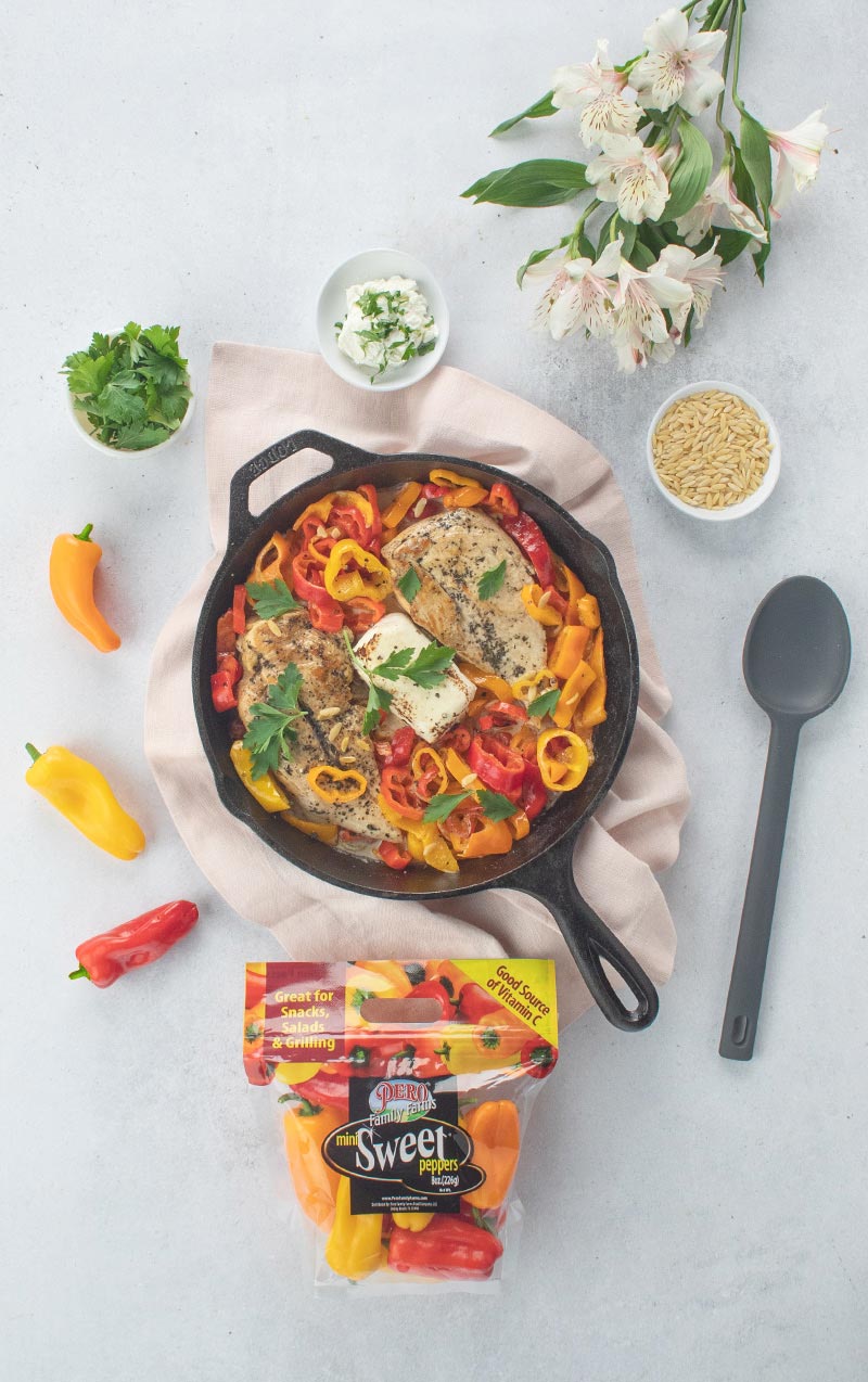 Creamy One Pan Chicken with Mini Sweet Peppers & Orzo