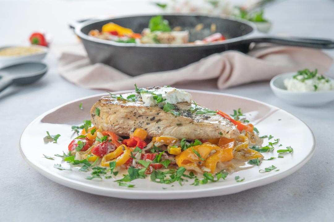 Creamy One Pan Chicken with Mini Sweet Peppers & Orzo