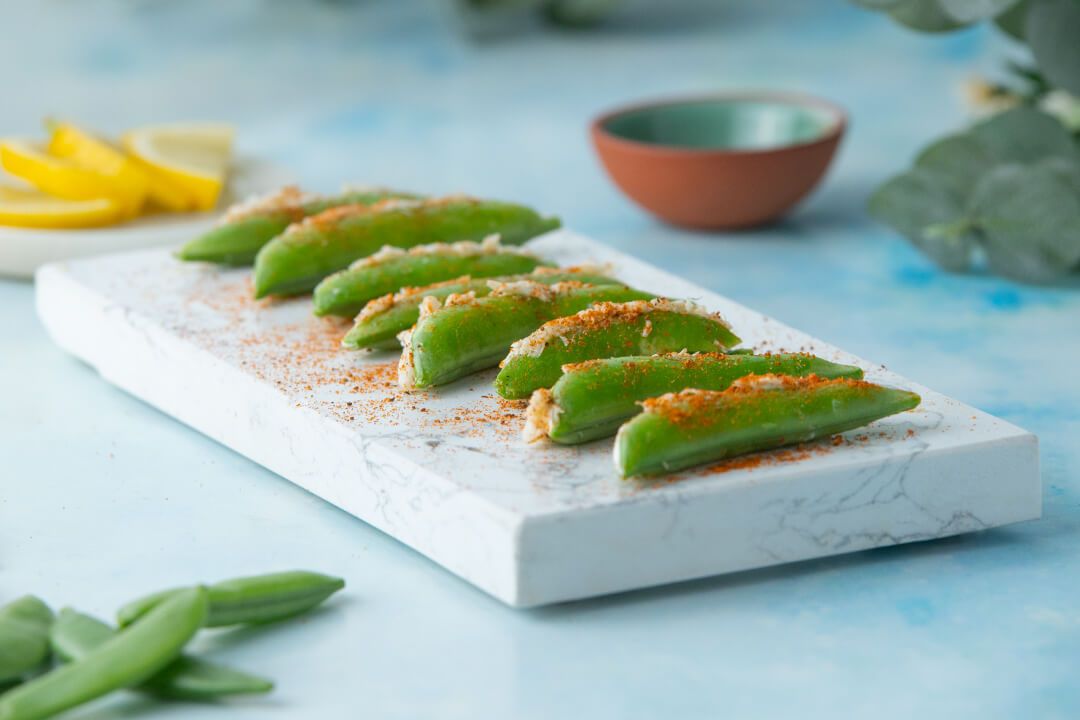 Cheesy Crab-Stuffed Snap Peas