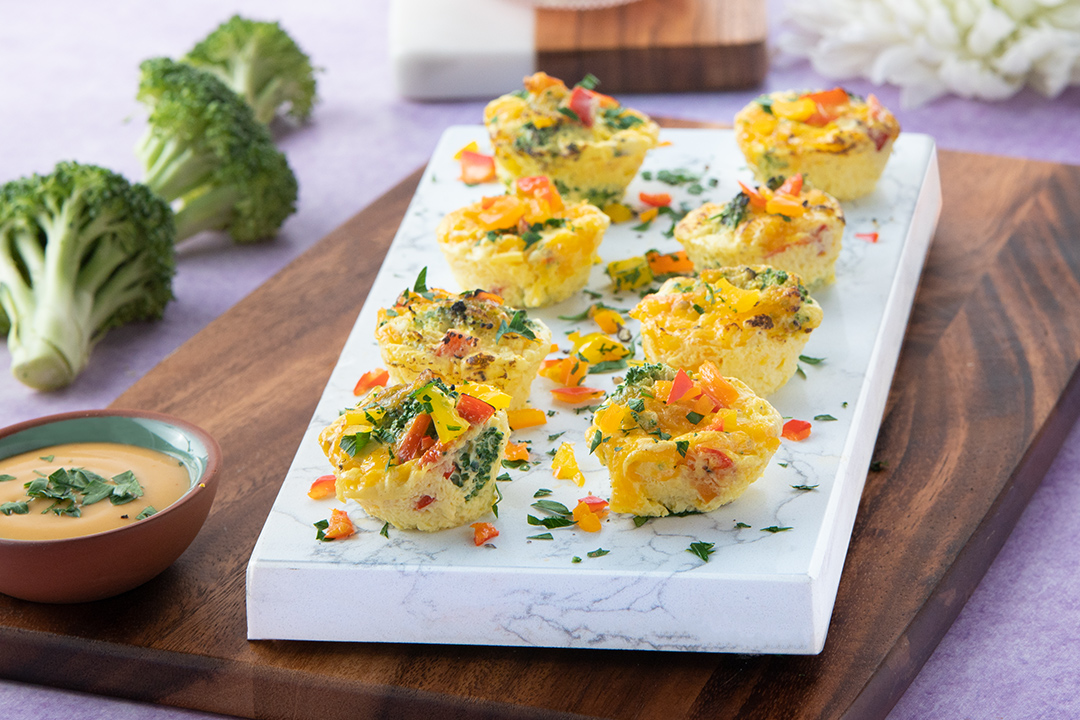 Broccoli Cheddar Quiche Bites