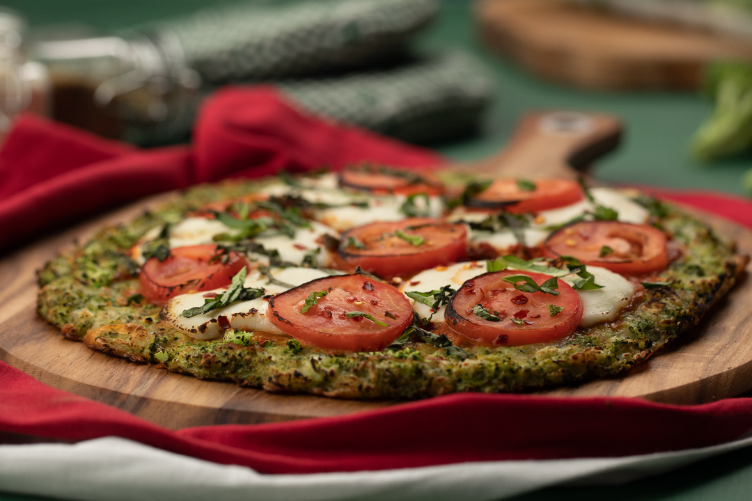 Broccoli Crust Margherita Pizza