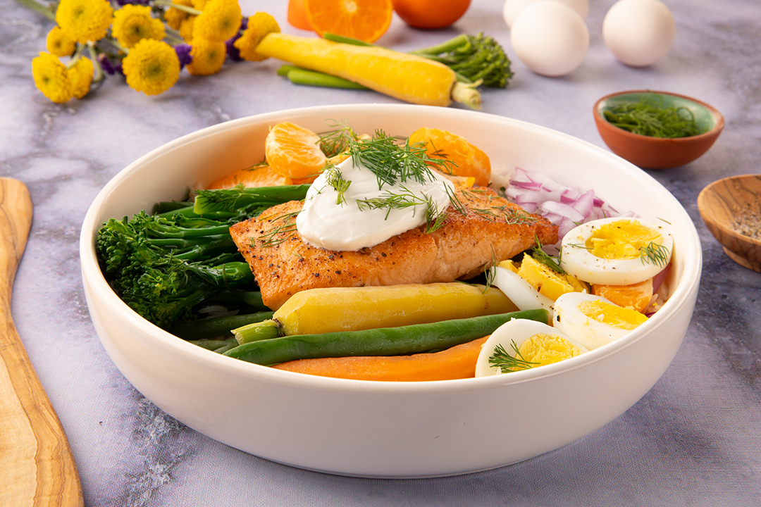 Spring Vegetable Salmon Bowl