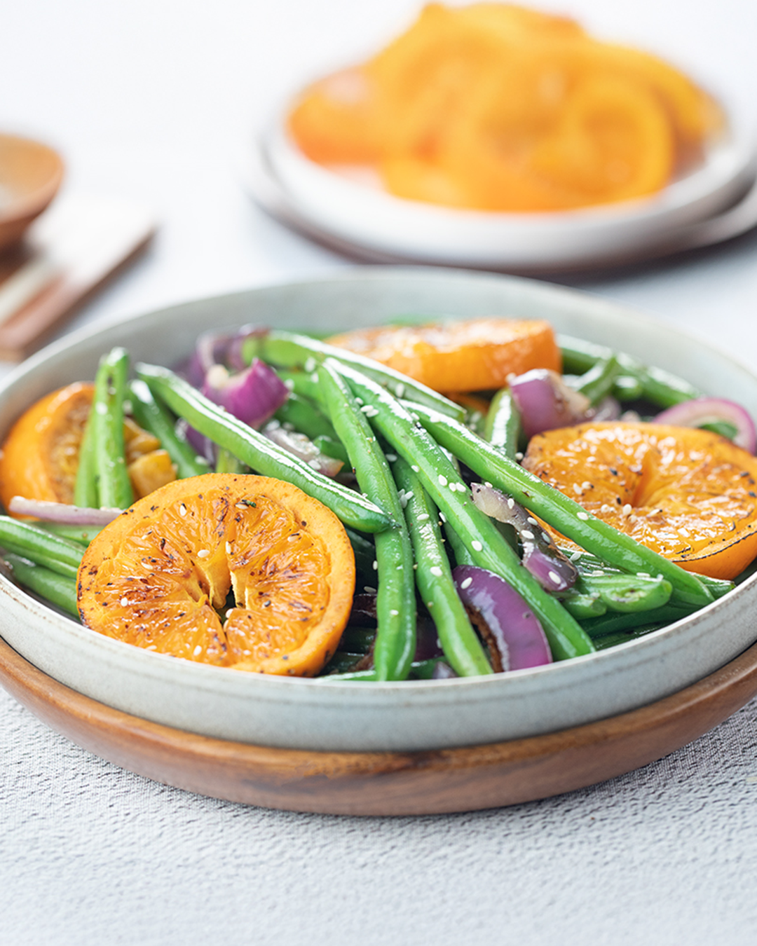 Orange Sesame Grilled Green Beans